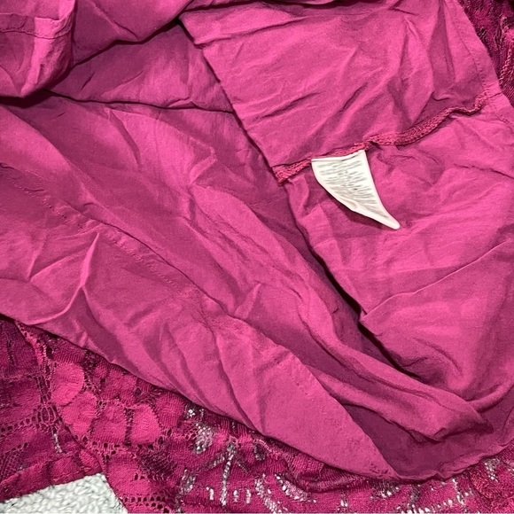 Free People Tunic Lace Tank Babydoll Dress Womens XS Maroon Lined - Picture 12 of 12